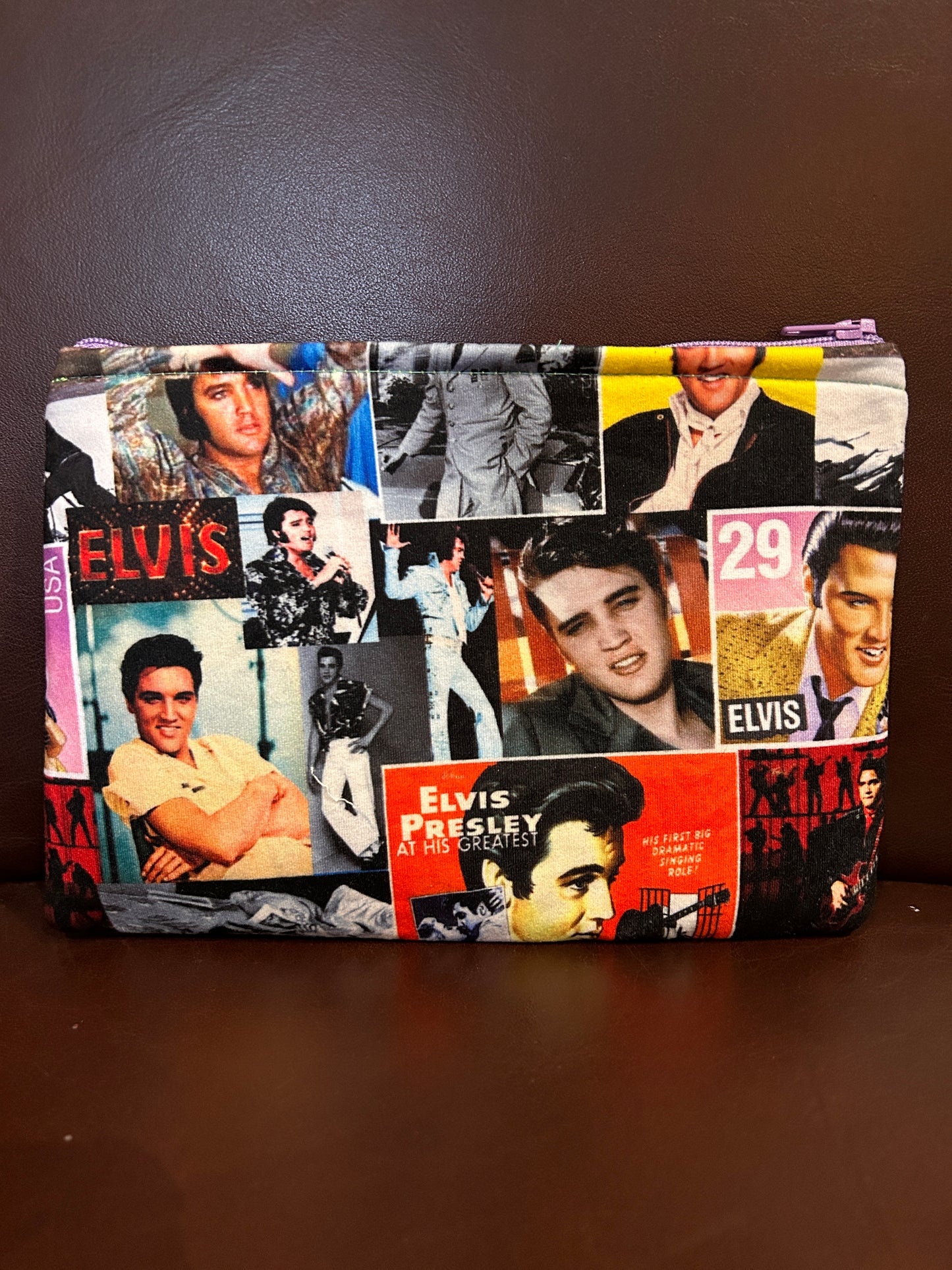 Elvis make up bag | medium or large size | Gifts | iPad case | unusual fabric | music icon | rare fabric | Quirky Purse | iconic king