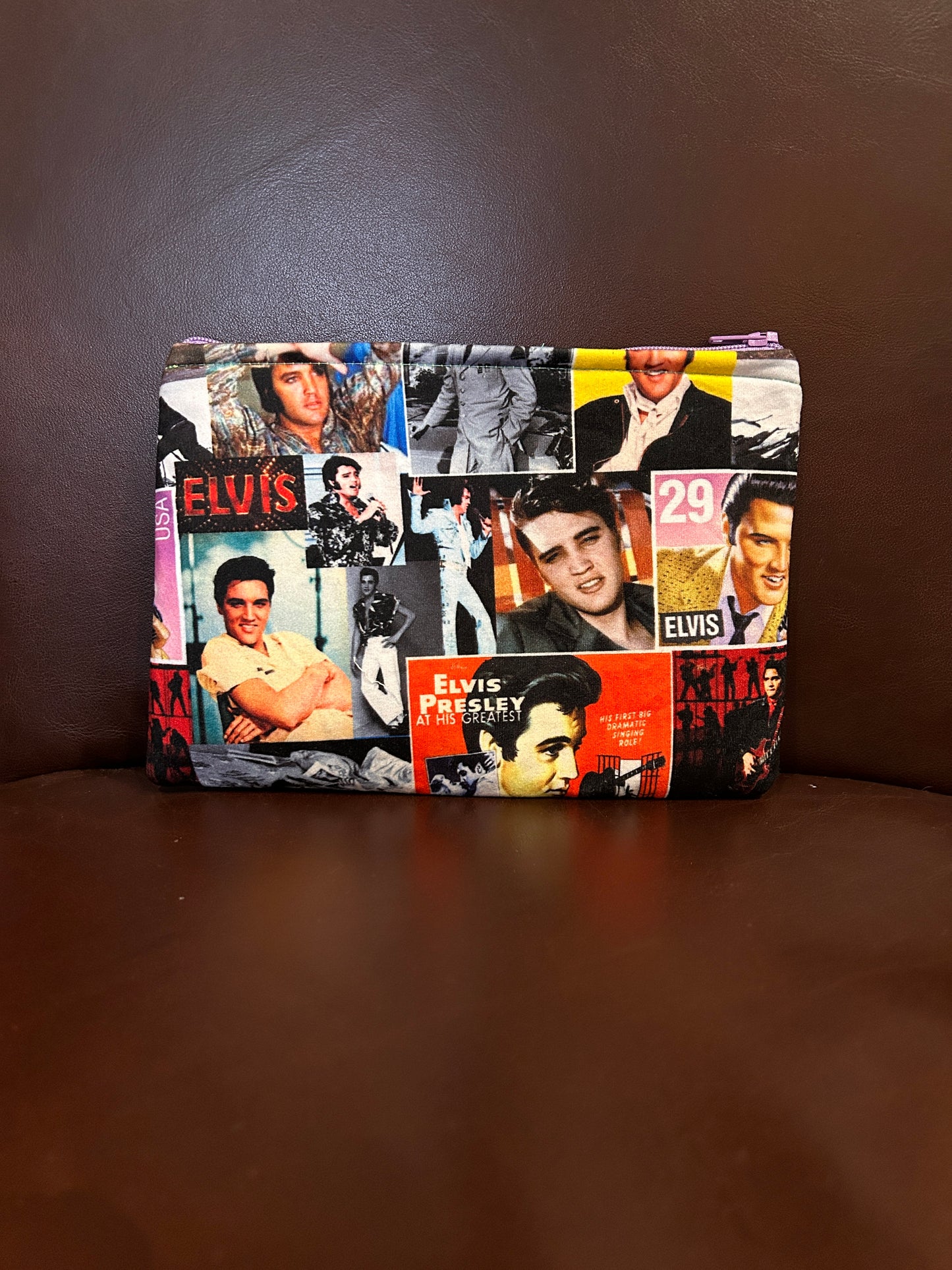 Elvis make up bag | medium or large size | Gifts | iPad case | unusual fabric | music icon | rare fabric | Quirky Purse | iconic king