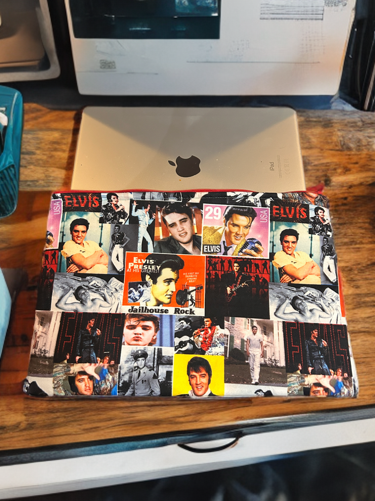 Elvis make up bag | medium or large size | Gifts | iPad case | unusual fabric | music icon | rare fabric | Quirky Purse | iconic king